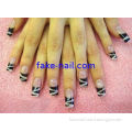 French Manicure Leopard Print Fake Nails Beautiful Abs For Ladies